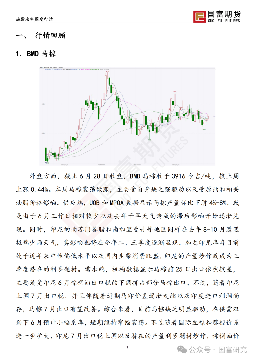 【国富棕榈油研究周报】缺乏明显驱动，棕榈油窄幅震荡 20240701  第4张