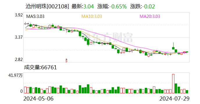 沧州明珠：2024年上半年净利8823.51万元 同比下降46.76%  第1张